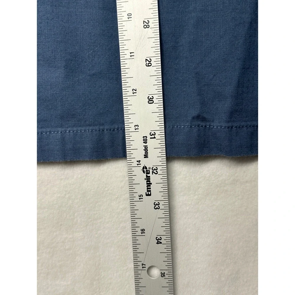 Columbia Mens Lined Shirt Jacket Blue Snap‎ Front 2X Cotton Blend windbreaker
